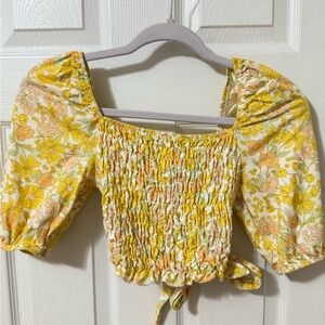 Floral Smocked Puff Sleeve Top